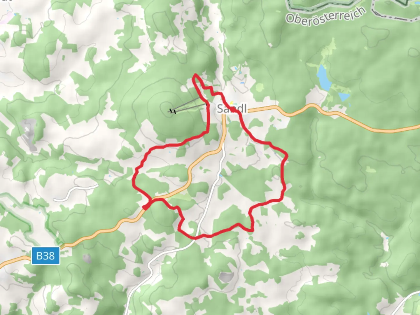 An image depicting the trail Sandl Loop - Star Watch Trail and its surrounding area.