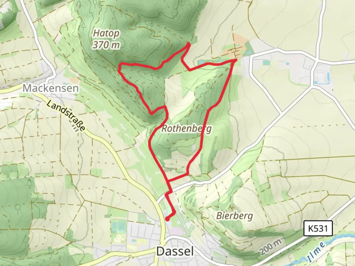 An image depicting the trail Hunnesrück Castle Loop and its surrounding area.