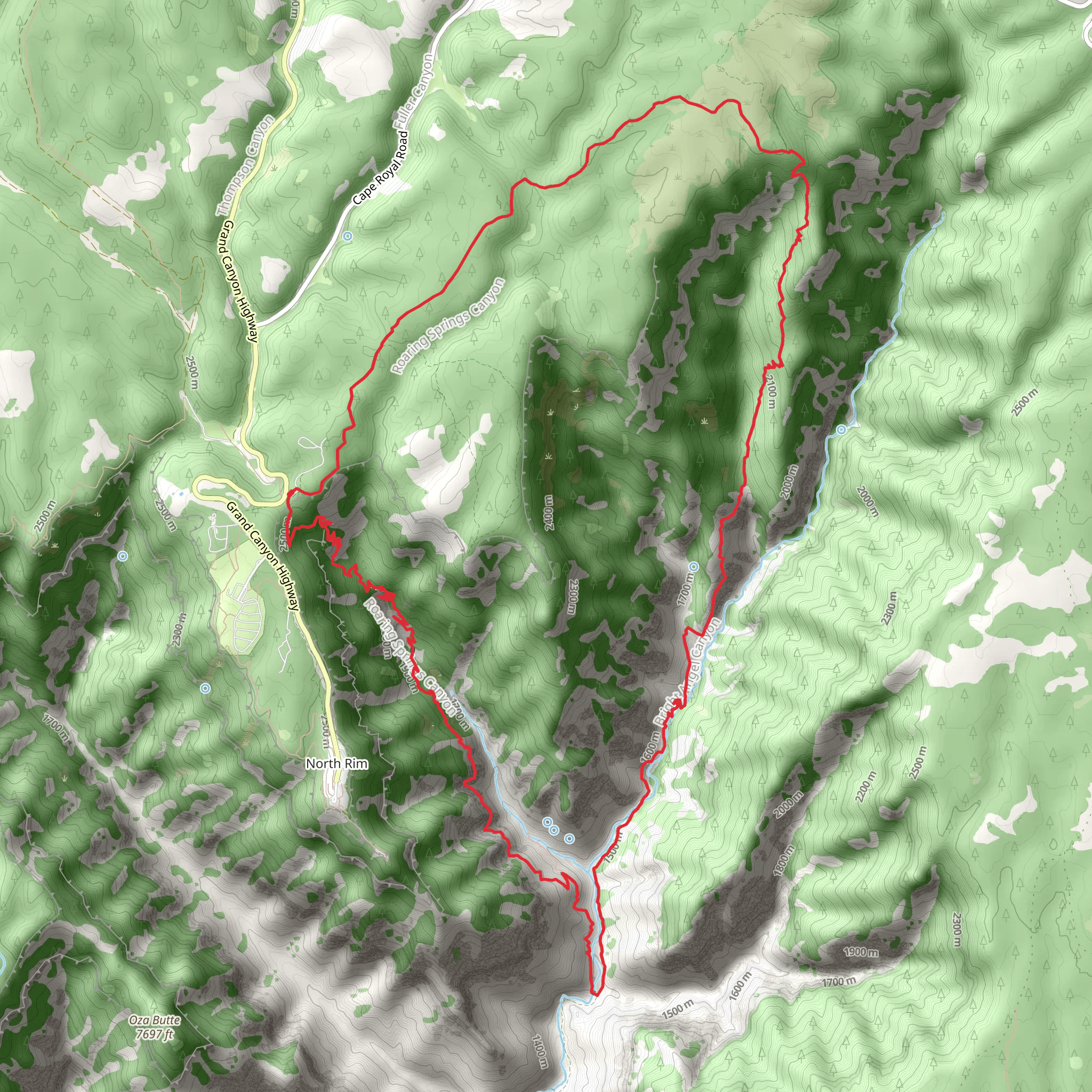 Ken Patrick, Old Bright Angel and North Kaibab Loop Trail mobile static map