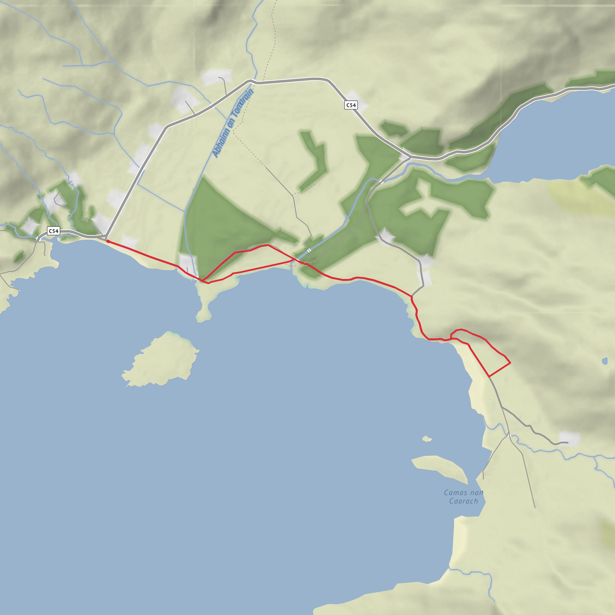Lochbuie, Moy Castle, Traigh Bhan Lagain and An Lairig mobile static map