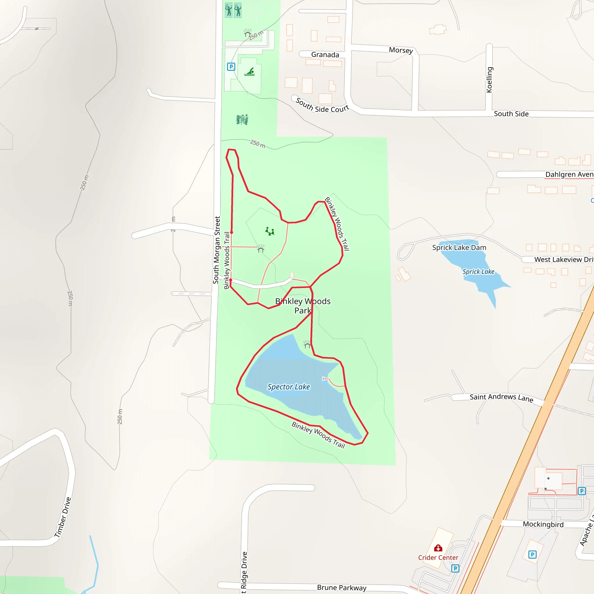 Rinkley Woods Park Loop mobile static map