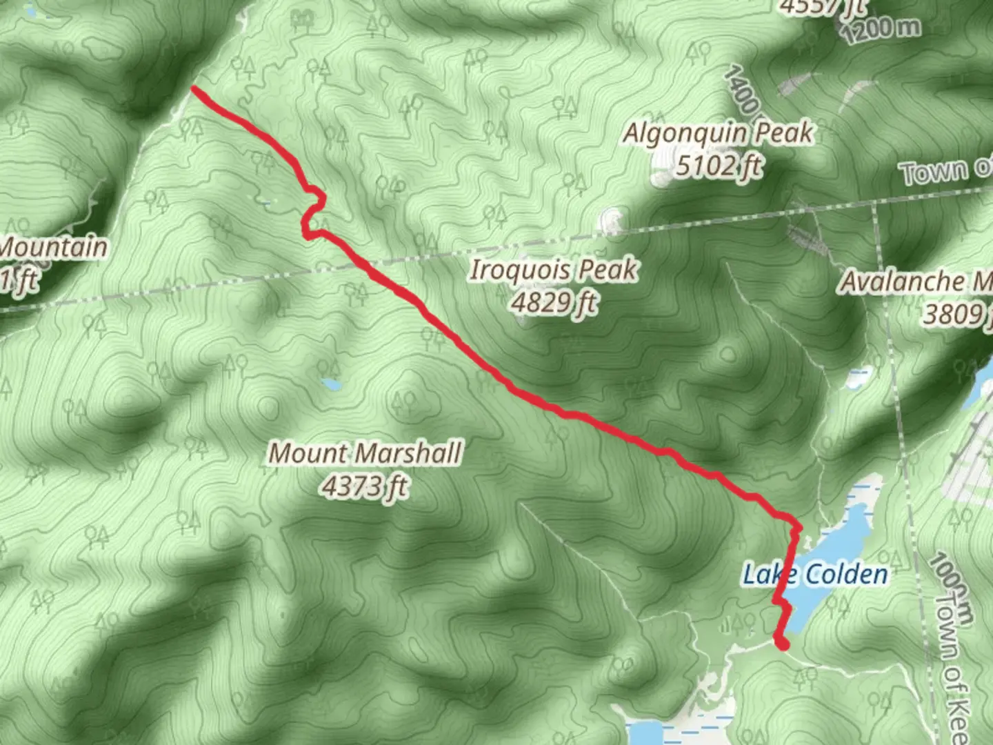 An image depicting the trail Lake Colden and Lake Colden Pass Trail and its surrounding area.