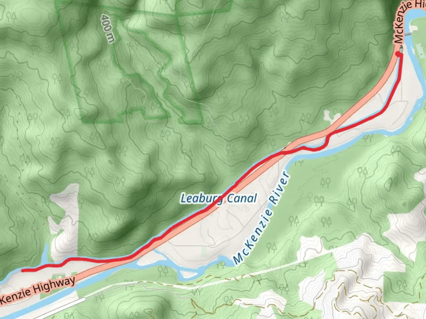 An image depicting the trail Eugene Water and Electric Board Canal Walk and its surrounding area.
