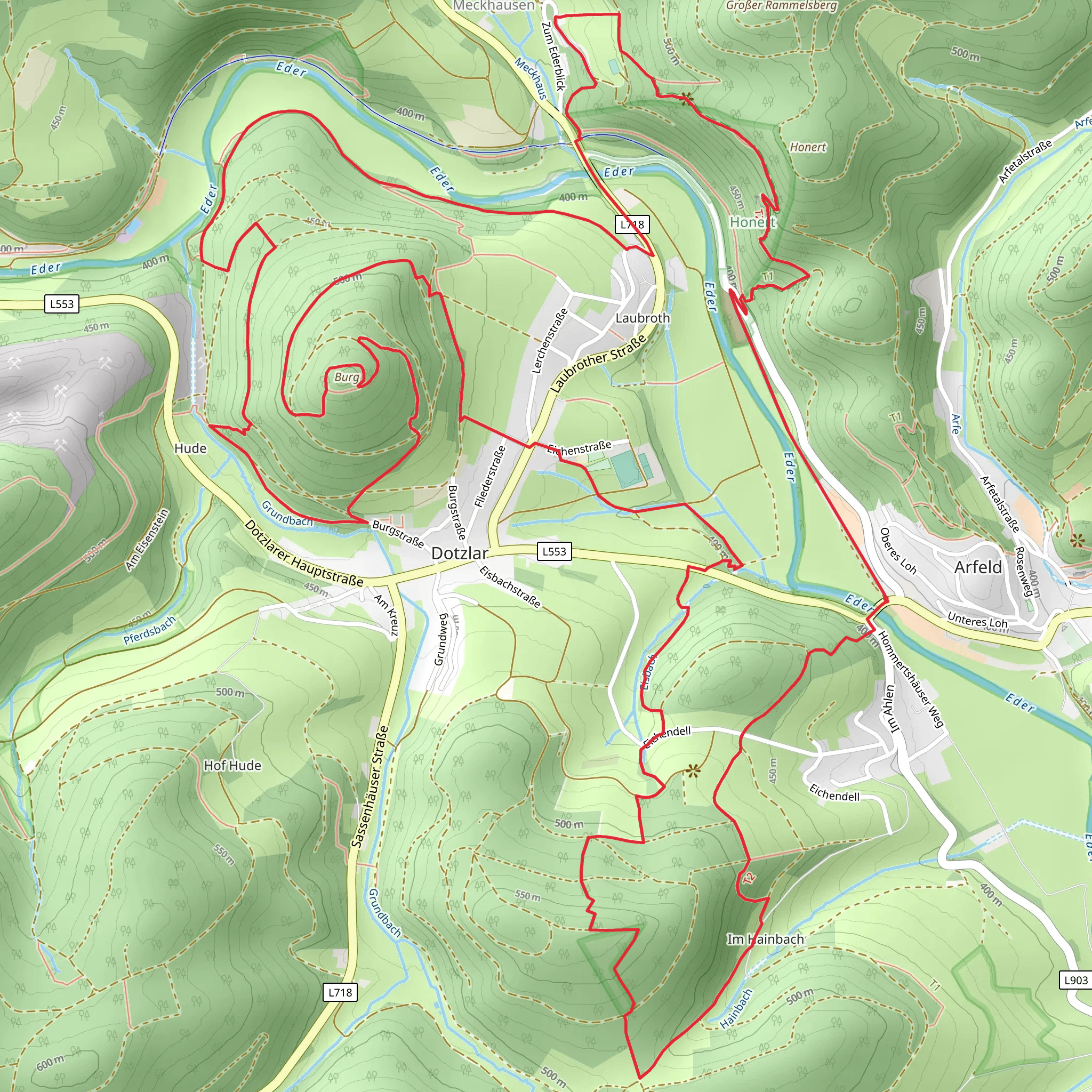 Schwarzegrube, Wallburg and River Eder Loop via Celtica mobile static map