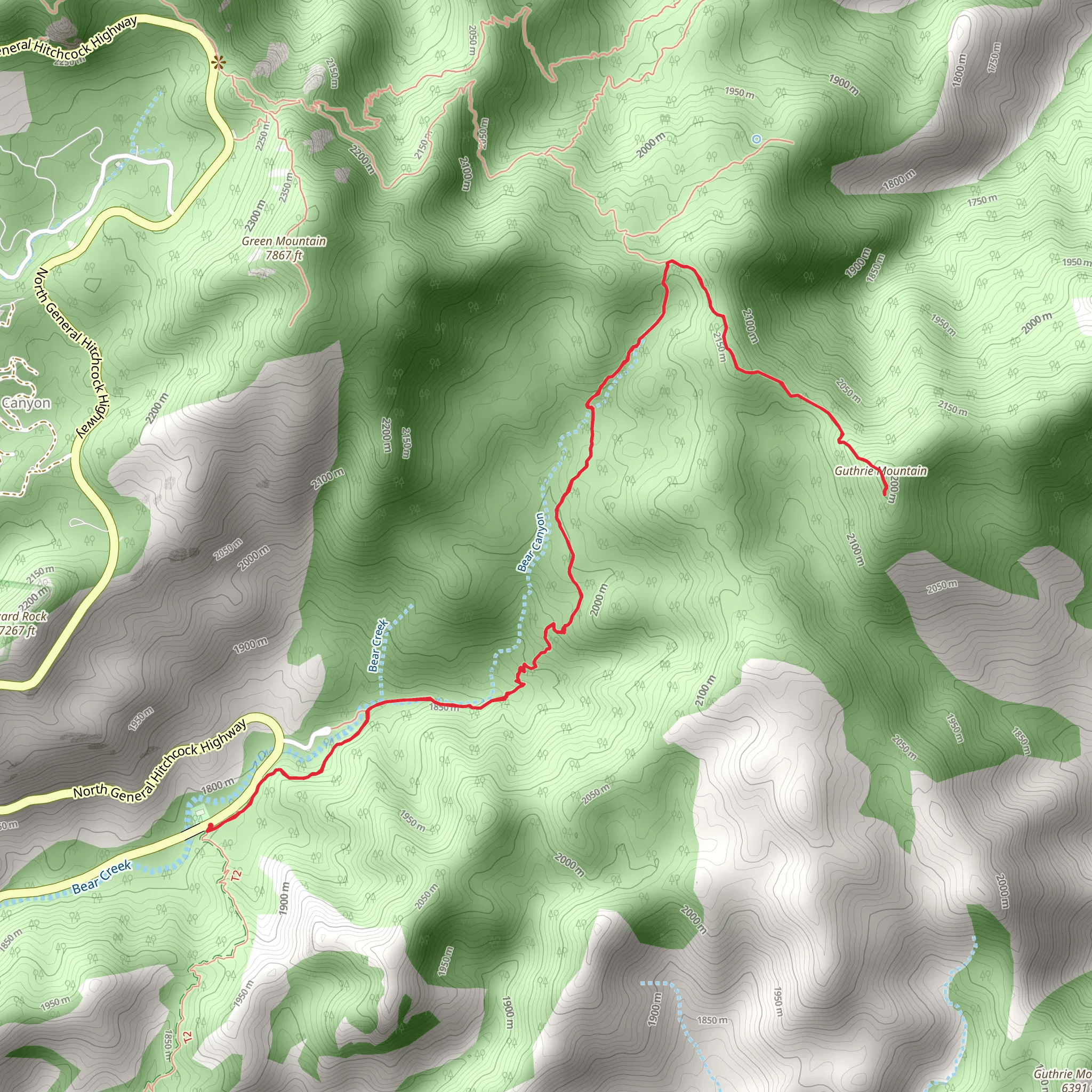 Guthrie Mountain Trail mobile static map