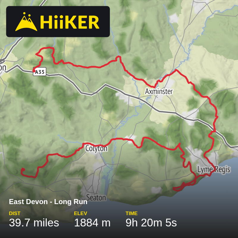 A map preview of the recording East Devon - Long Run.