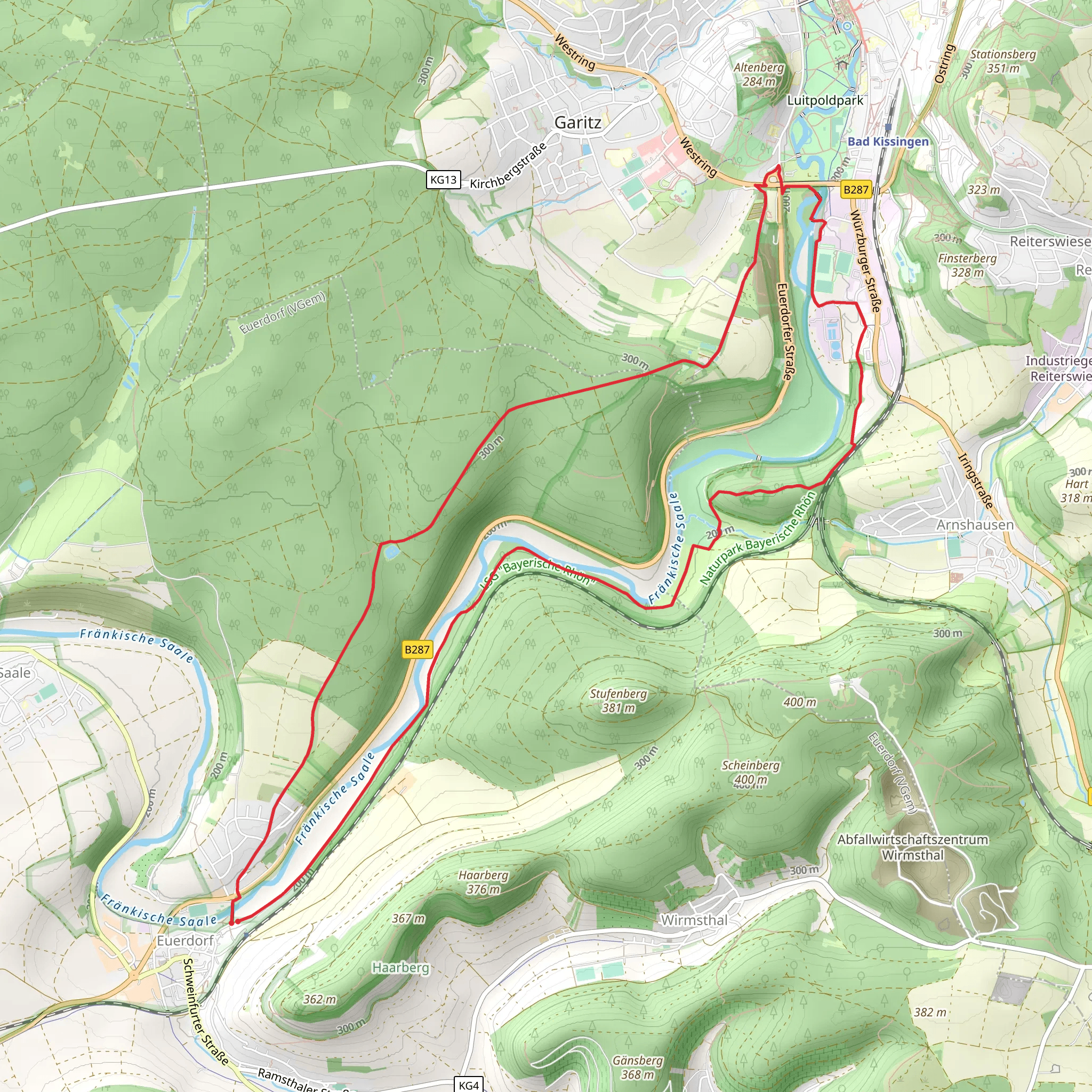 Rhoen Rundweg Saaletal 4 mobile static map
