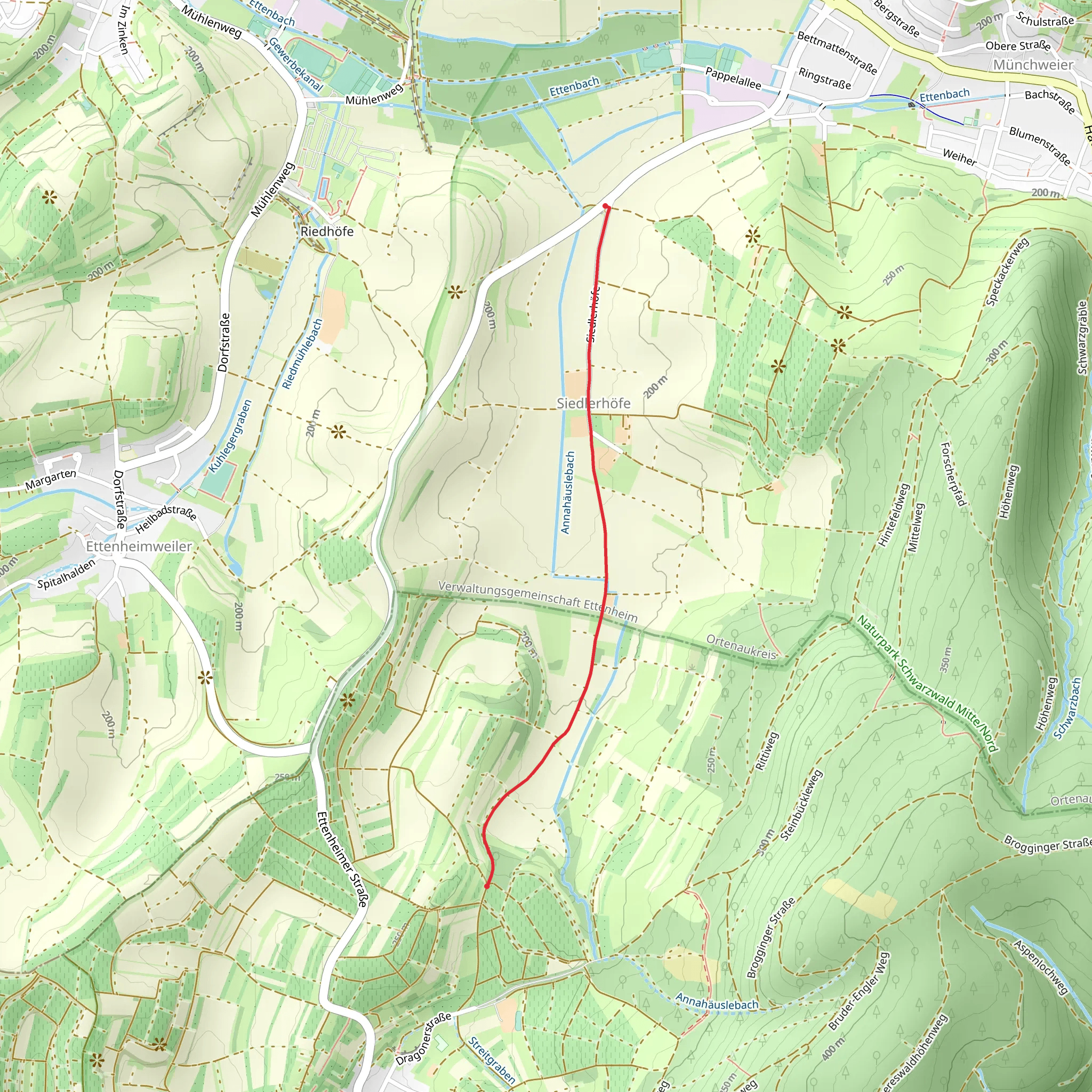 Annakapelle Im Wolfsbuehl via Siedlerhöfe mobile static map