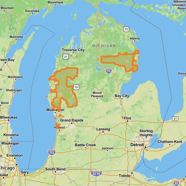 Huron-Manistee National Forest mobile static map
