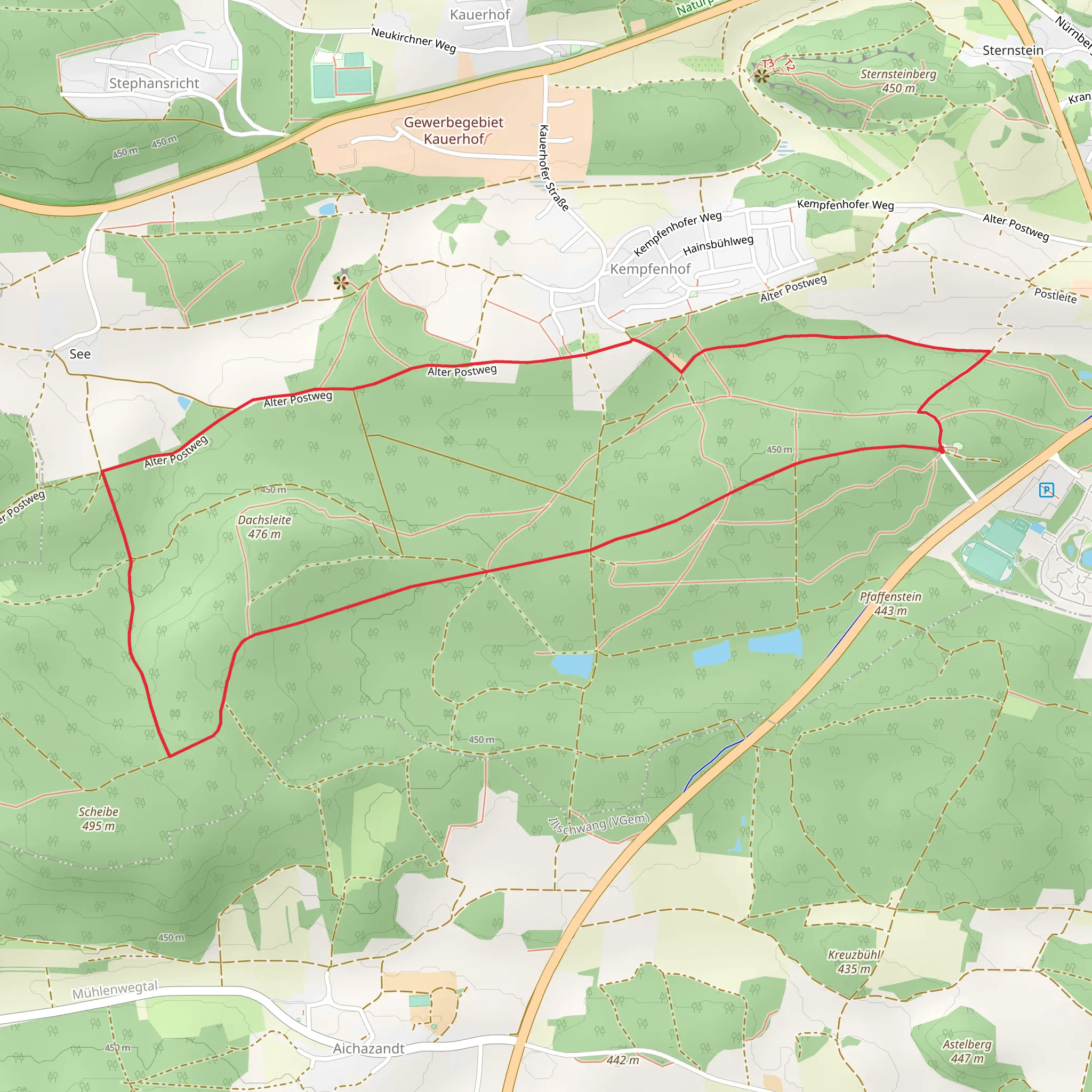 Rotpunkt and Walderlebnispfad Wagensass mobile static map