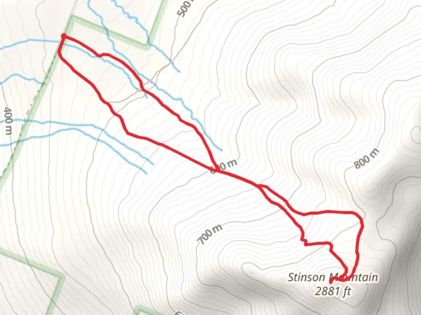 An image depicting the trail Stinson Mountain Loop and its surrounding area.