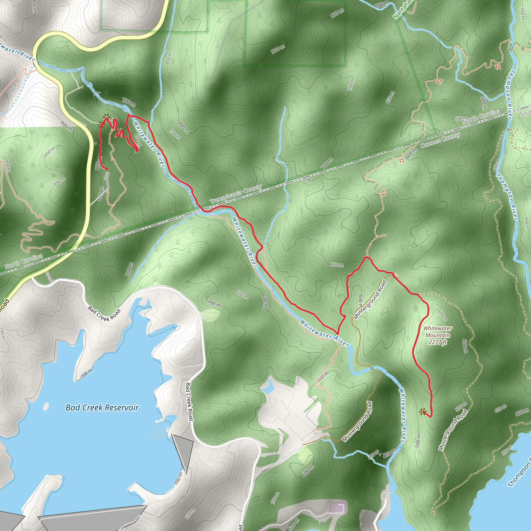 Whitewater River - Whitewater Mountain mobile static map