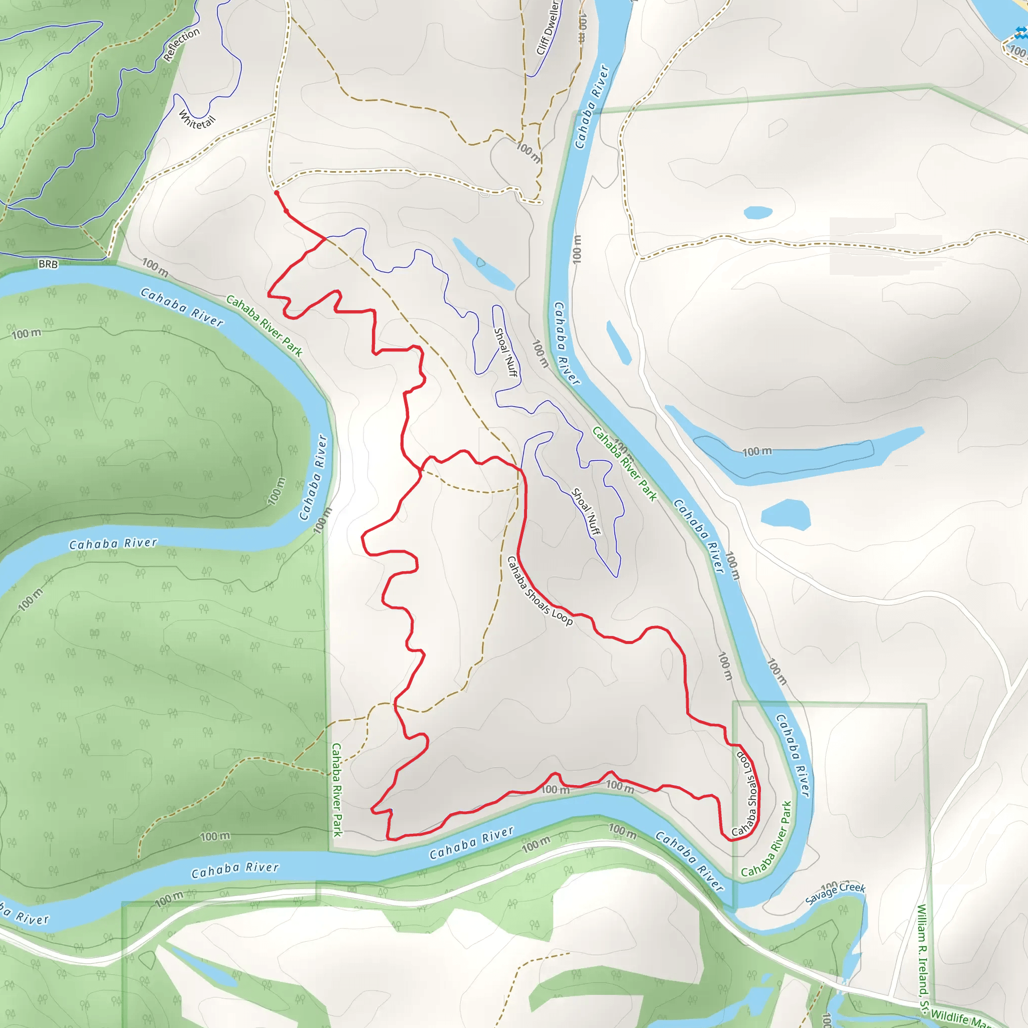 Shoal Nuff and Cahaba Shoals Loop mobile static map