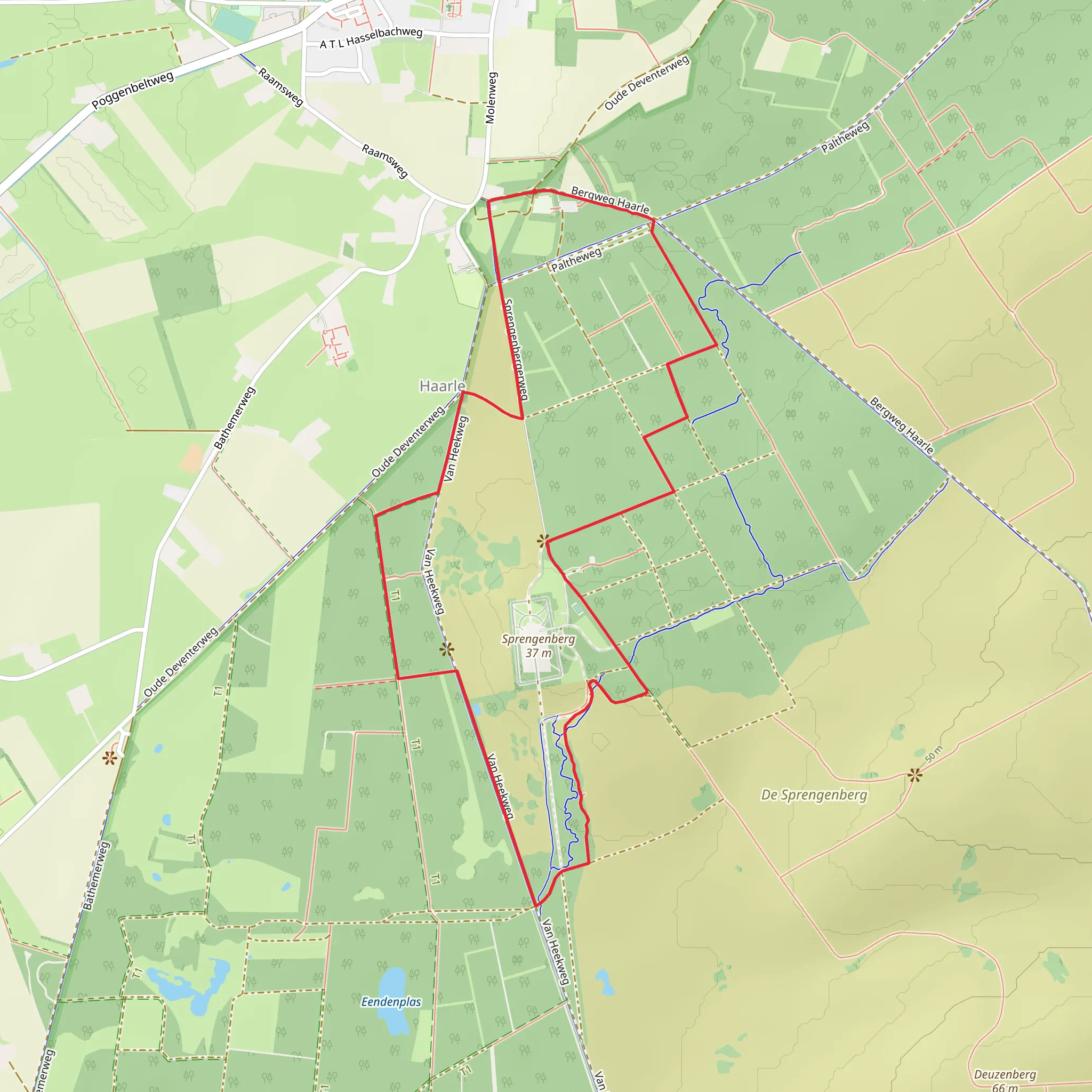 Berg Weg Haarle, Bergbosch and Sprengenberg Loop mobile static map