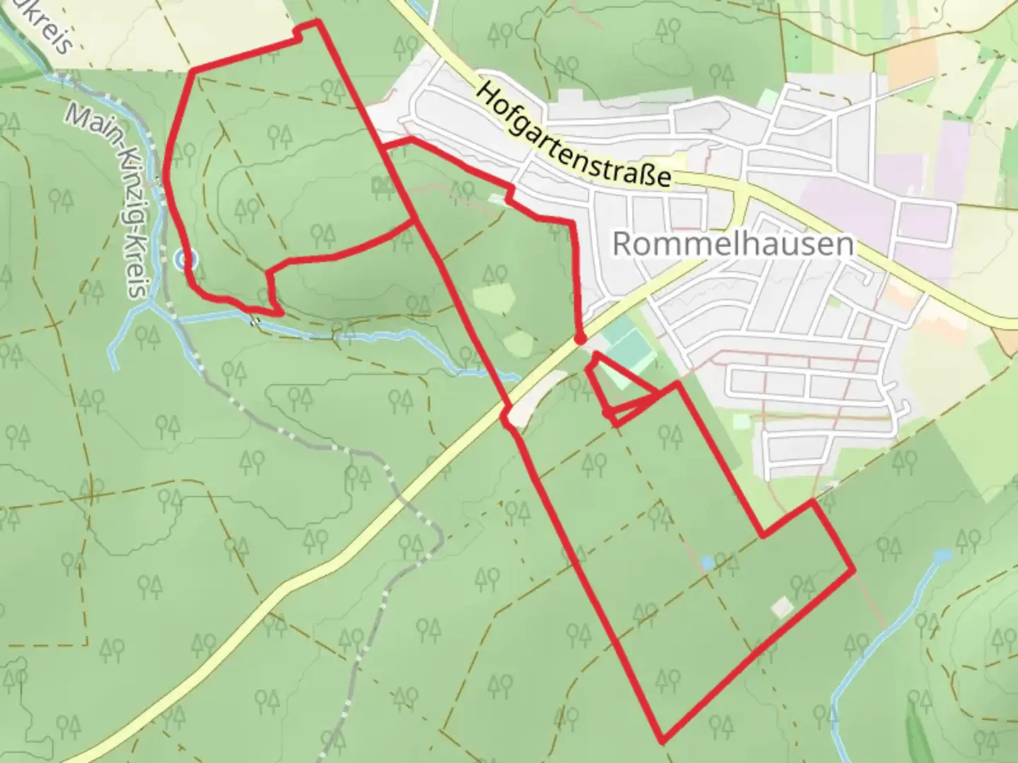 An image depicting the trail Hessenweg and Wanderweg N1 and its surrounding area.