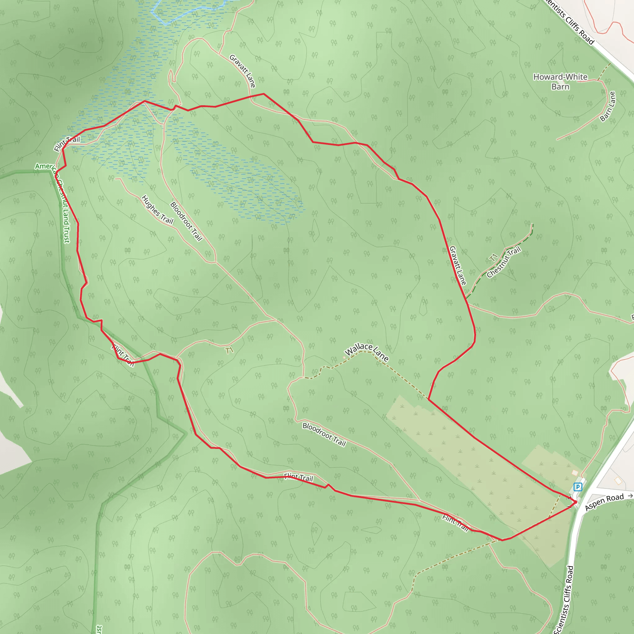 Ridge and Flint Loop Trail mobile static map