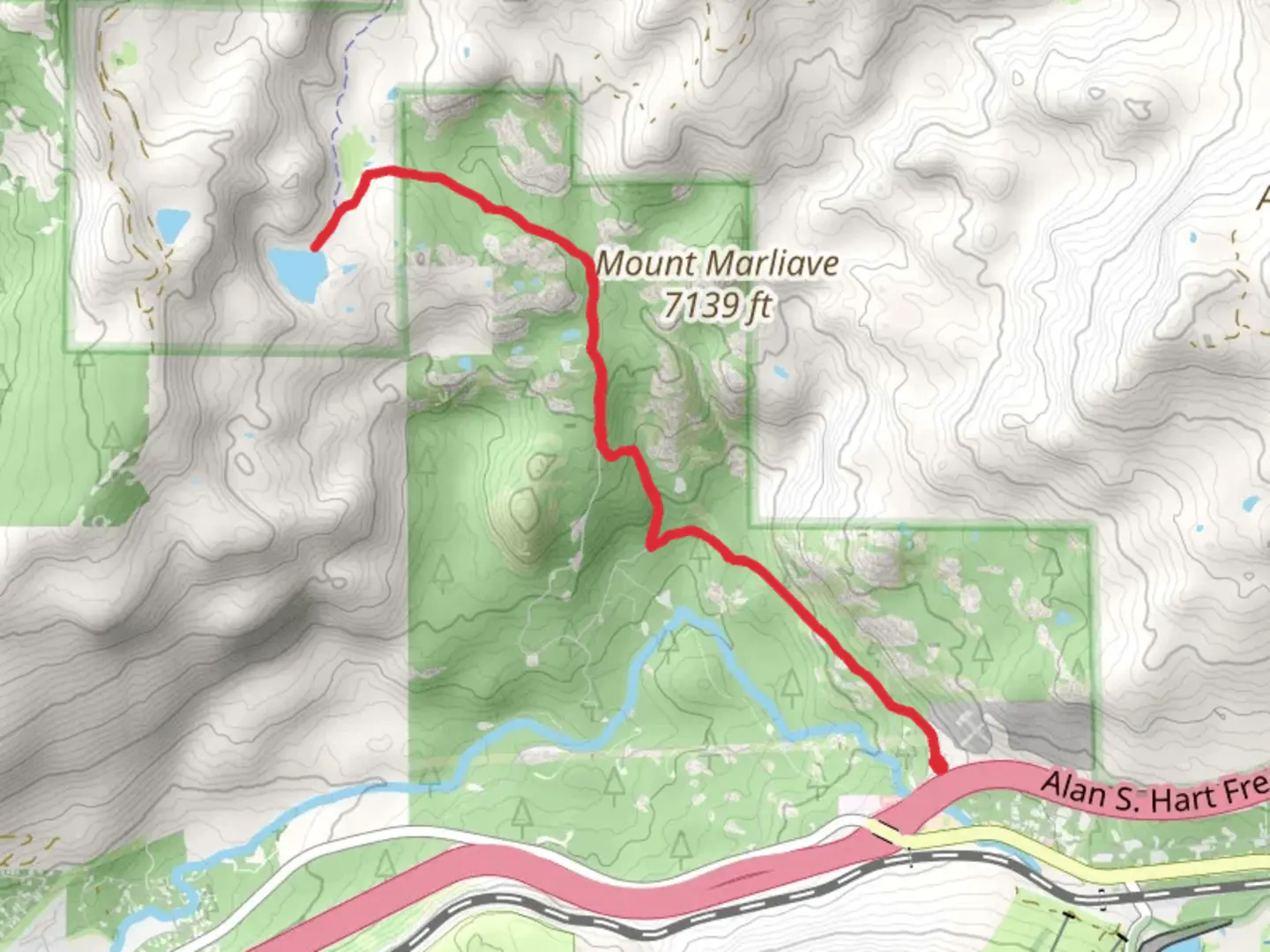 An image depicting the trail Lower Lola Montez Lake via Lower Lola Montez Trail and its surrounding area.