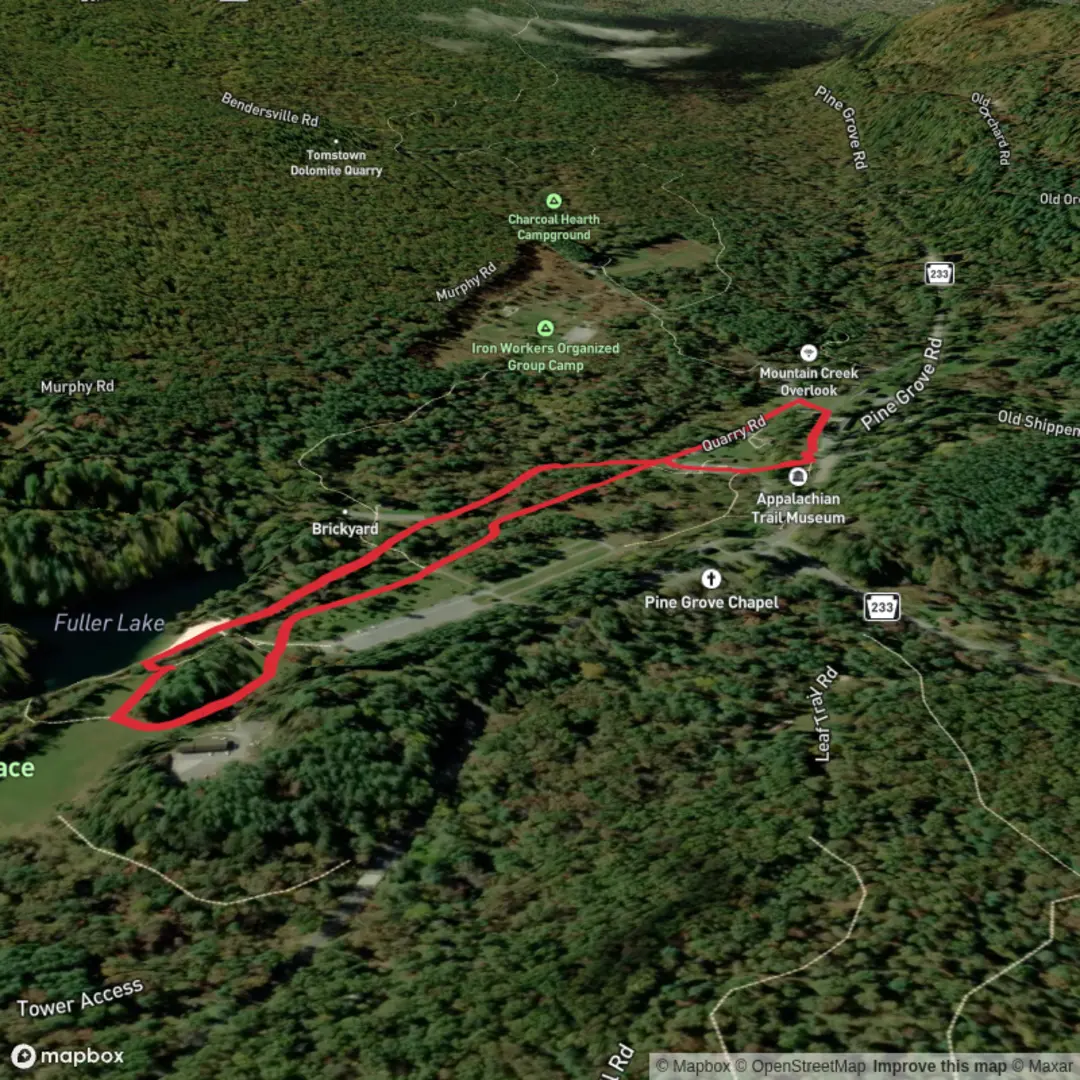 An image depicting the trail Mountain and Fuller Lake Loop and its surrounding area.
