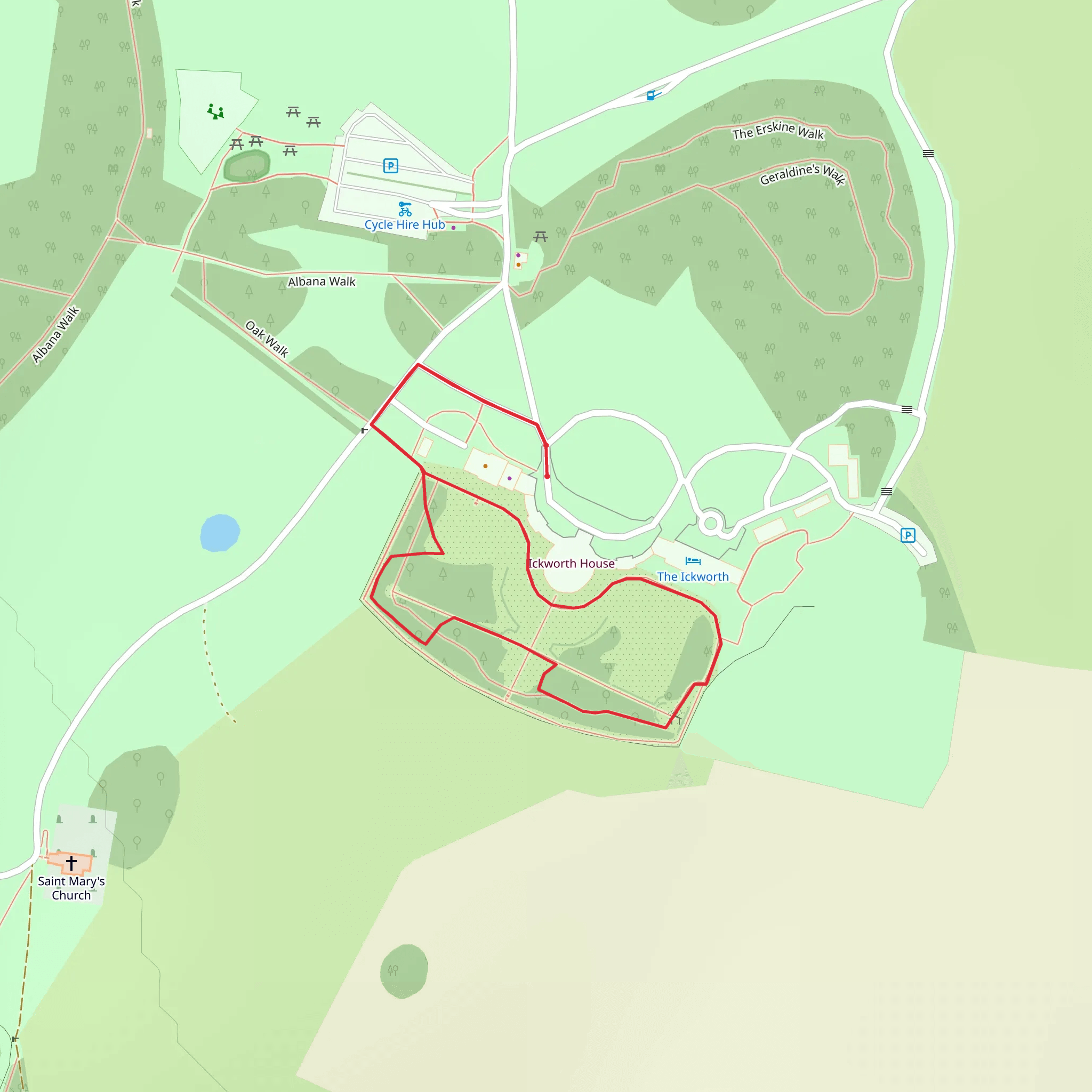 Ickworth North Lawn and Italianate Garden Stroll mobile static map