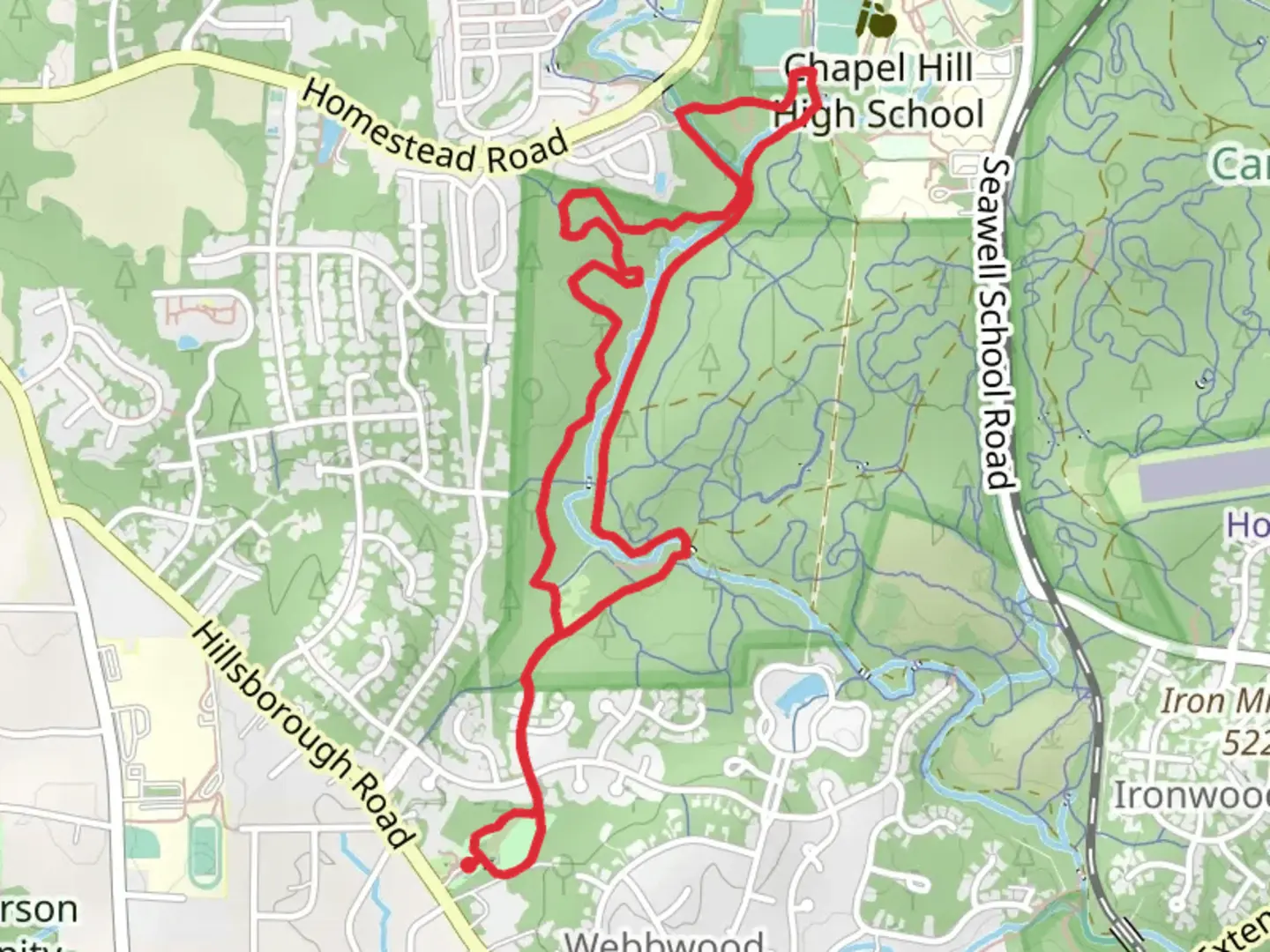 An image depicting the trail Martin Luther King Jr Park, Nature Observation Trail and Cobblestone Path Loop and its surrounding area.