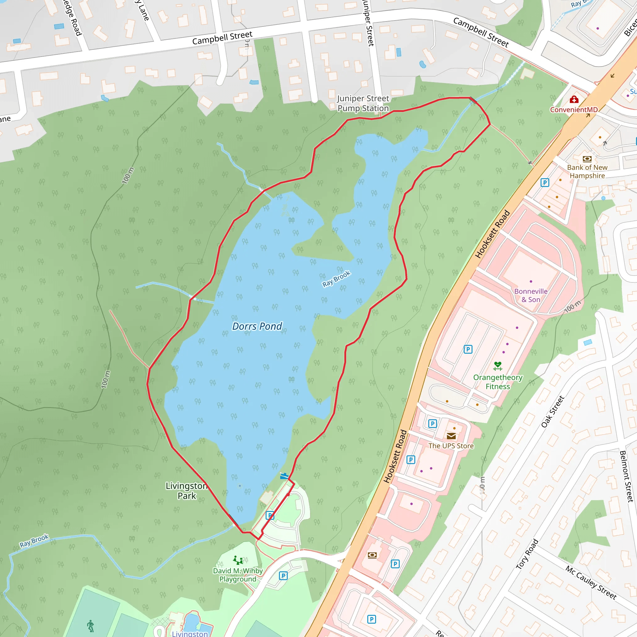 Dorrs Pond Loop Trail mobile static map