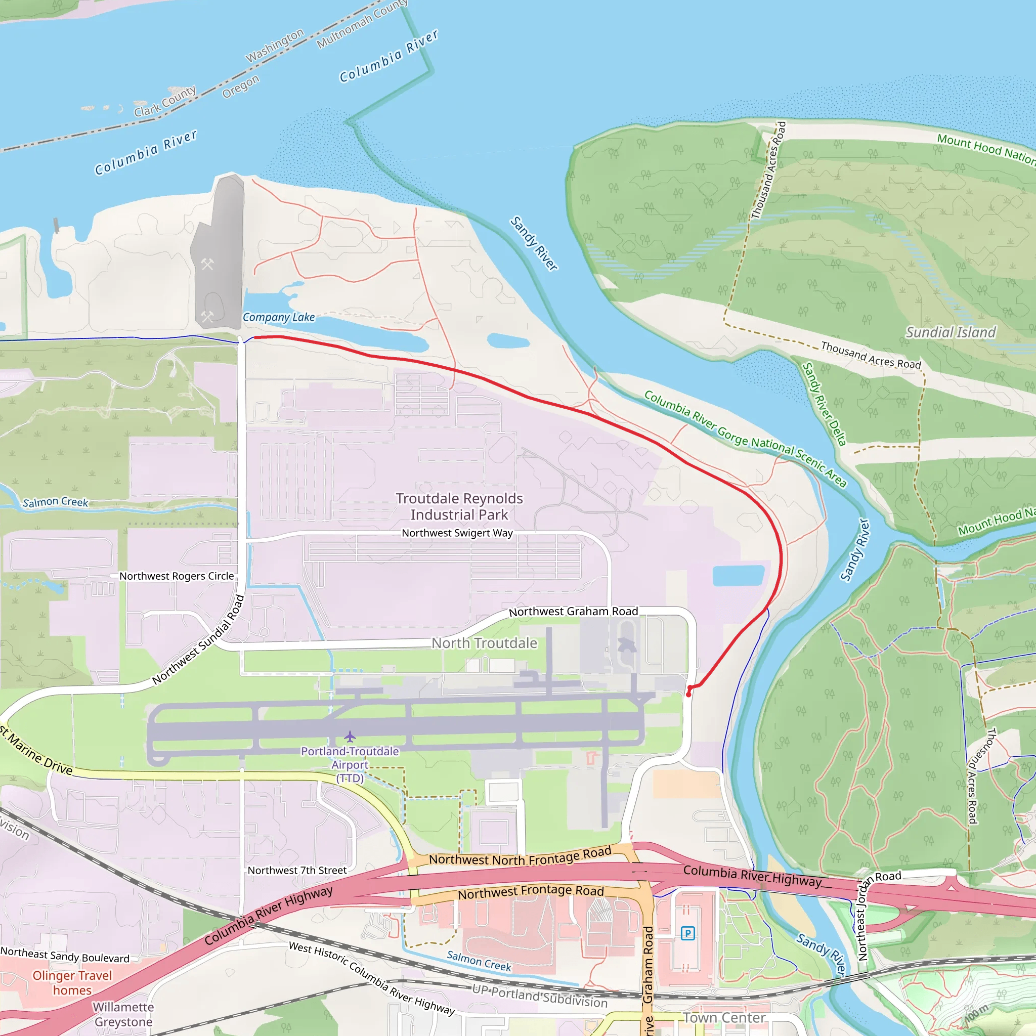 Sandy River Greenway Trail mobile static map