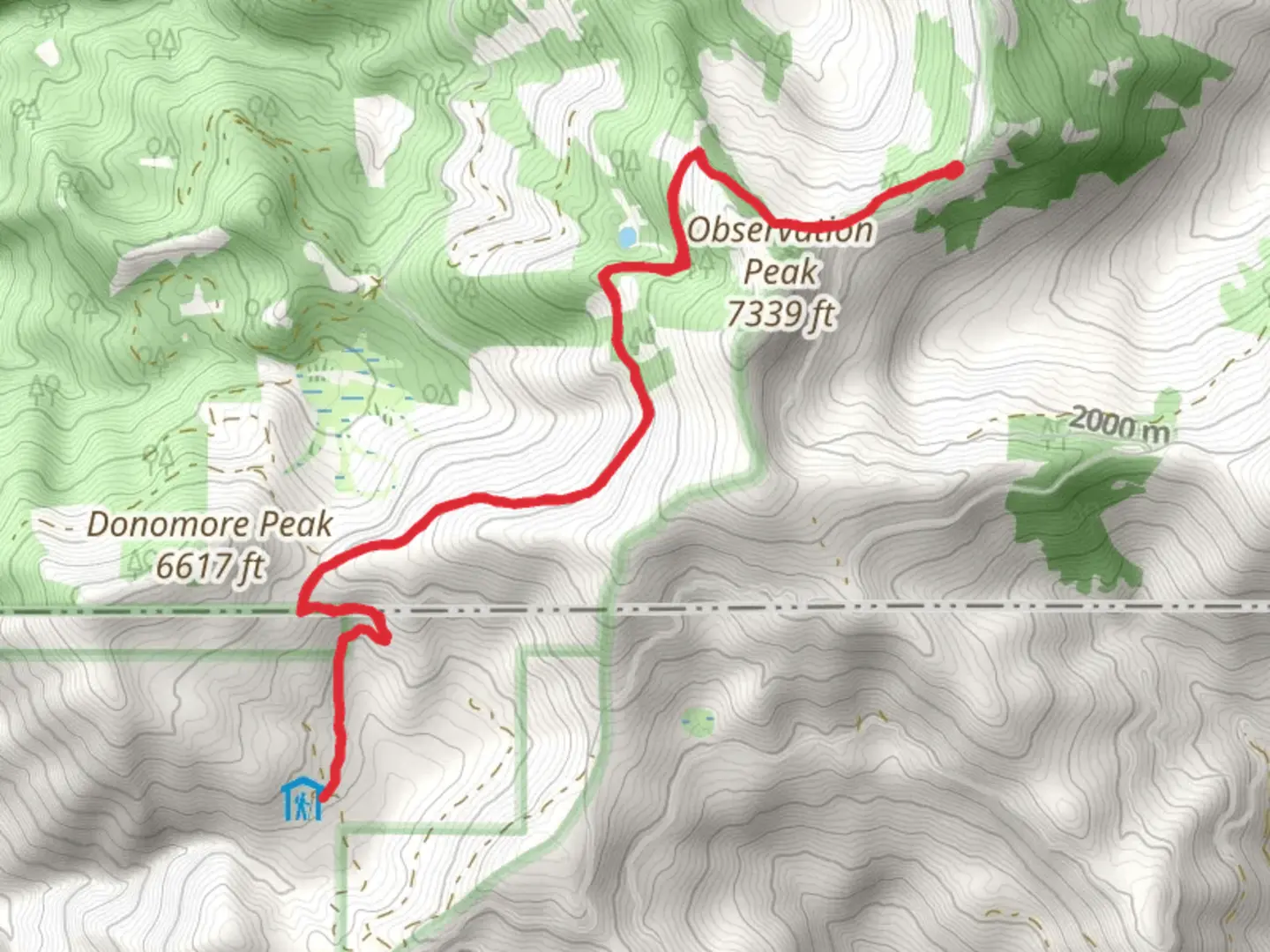 An image depicting the trail Donomore Meadows via PCT and its surrounding area.