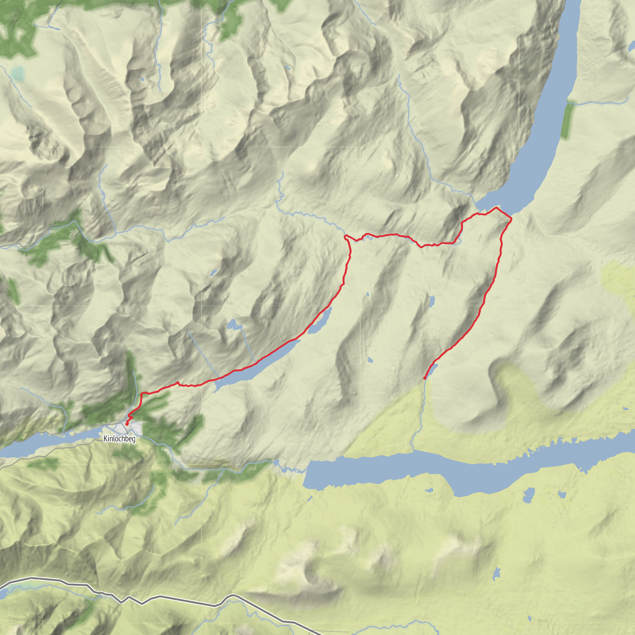 Kinlochleven to Chiarain Bothy mobile static map