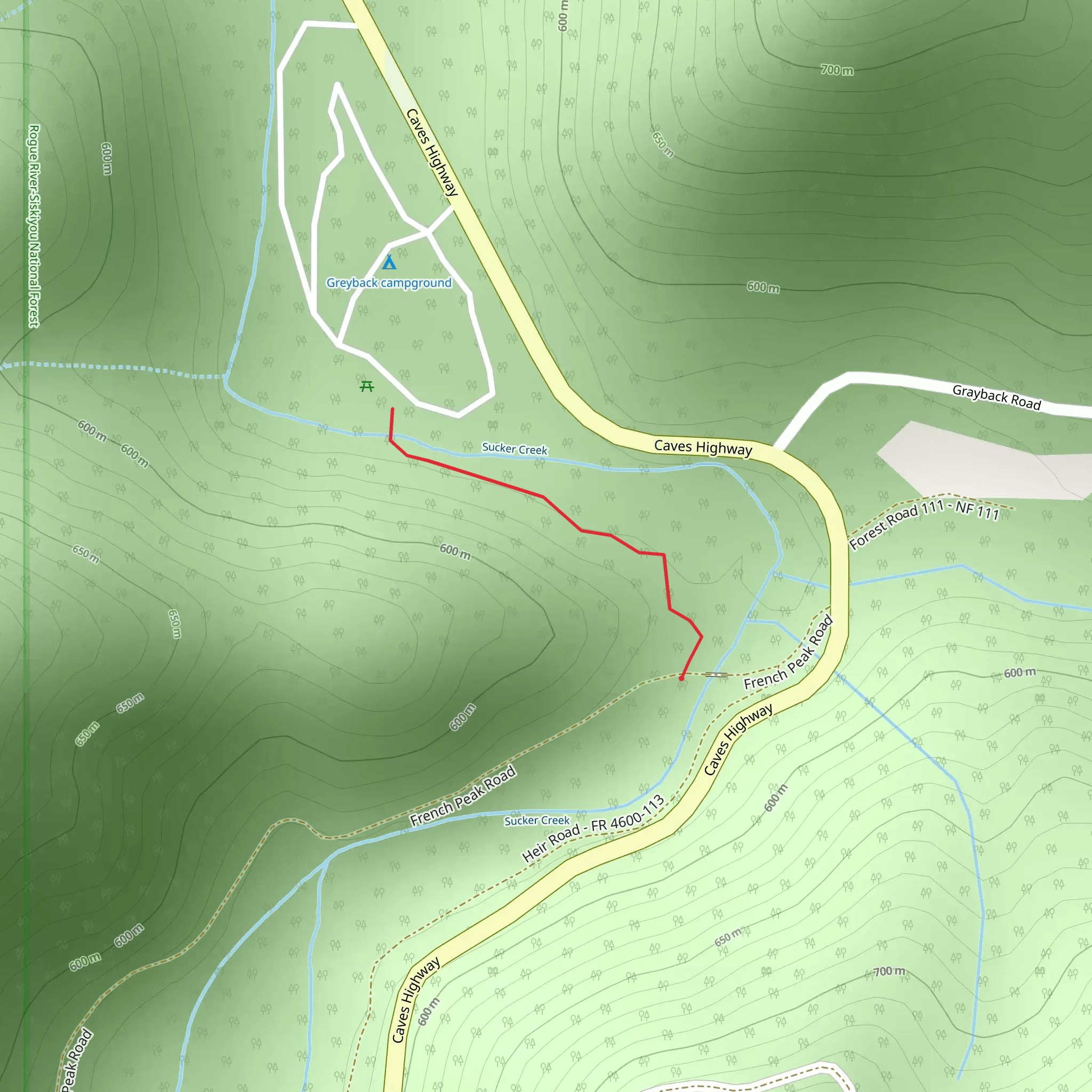 Walk along Sucker Creek mobile static map