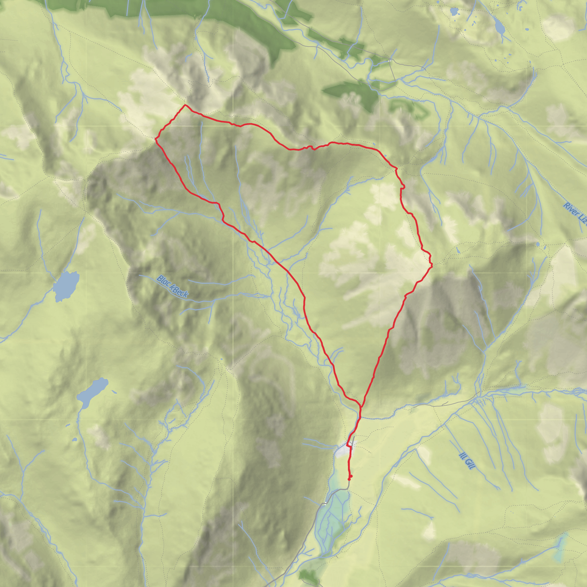 Pillar and Kirk Fell mobile static map