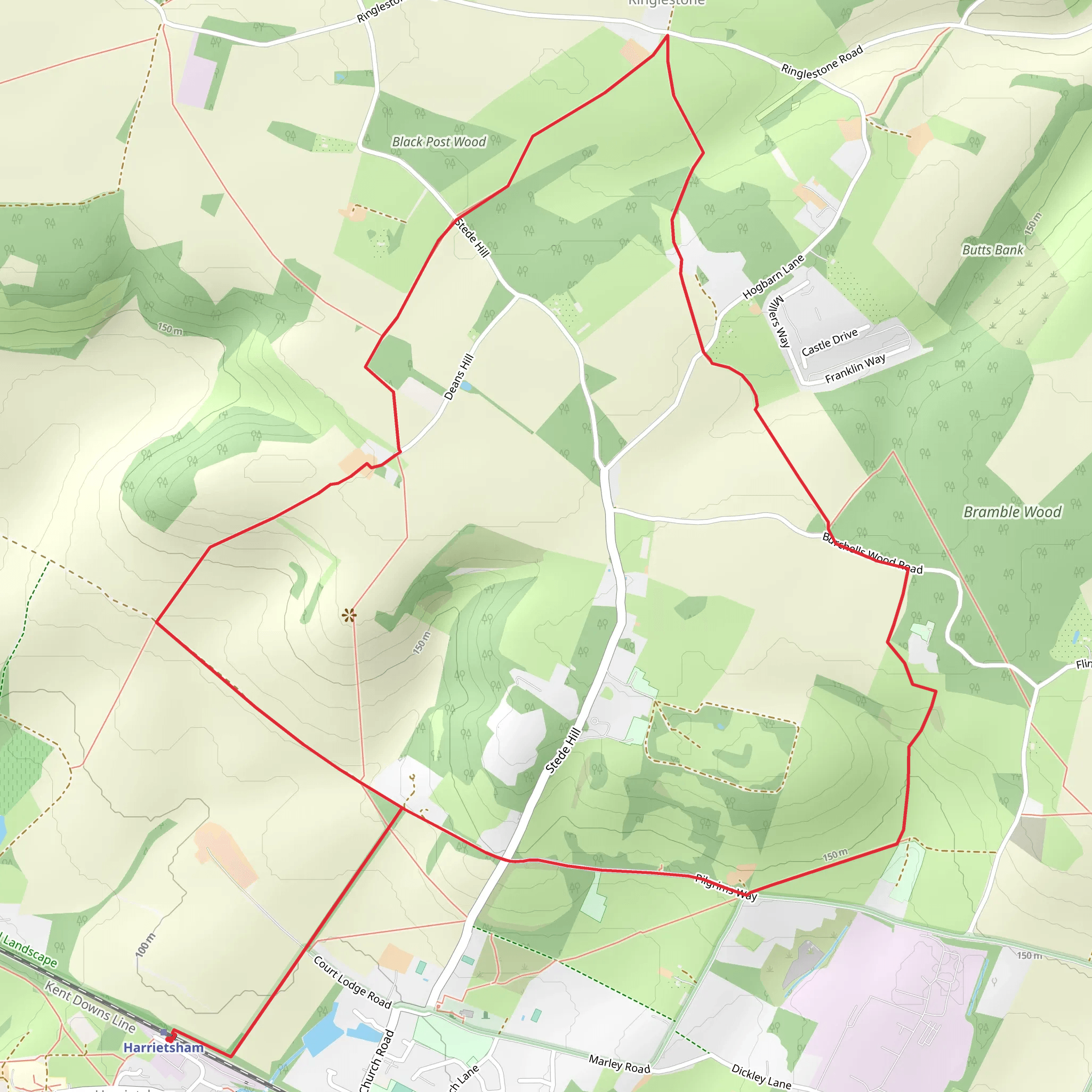 Harrietsham Loop mobile static map