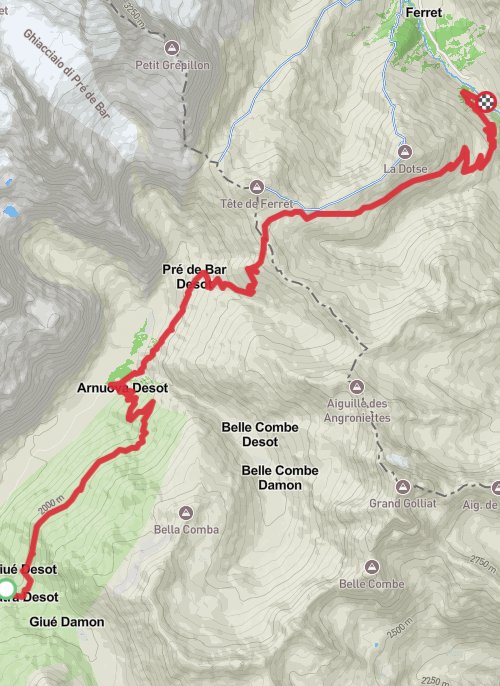 Courmayeur Walking mobile static map