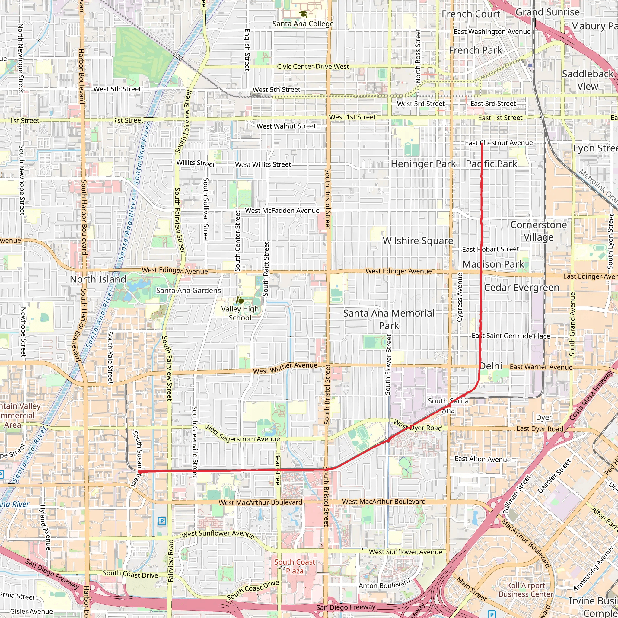 Pacific Electric Trail mobile static map