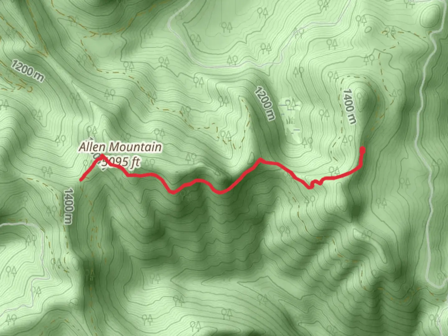 An image depicting the trail Allen Mountain Trail and its surrounding area.