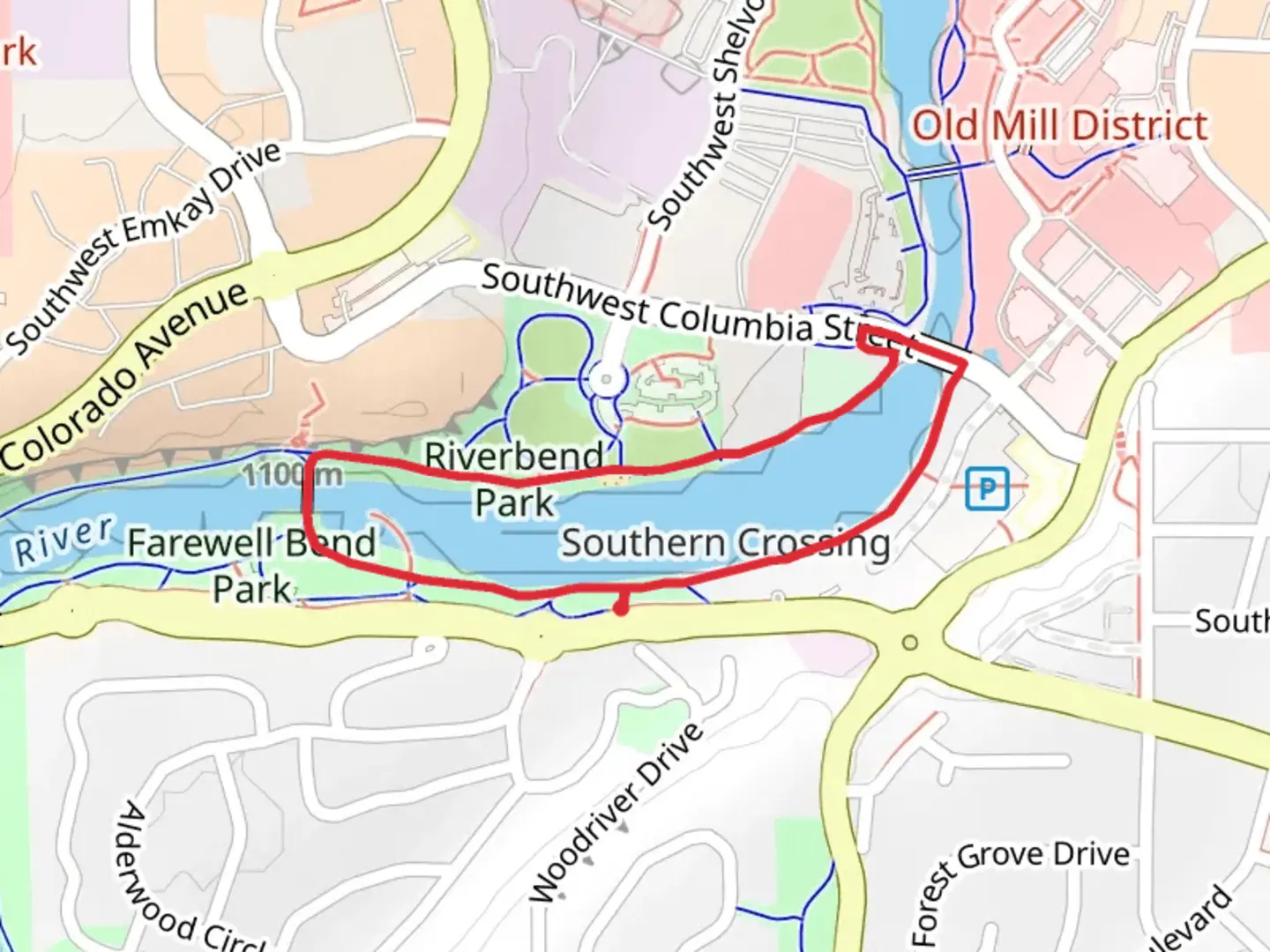 An image depicting the trail Riverbend Park Loop via Deschutes River and its surrounding area.