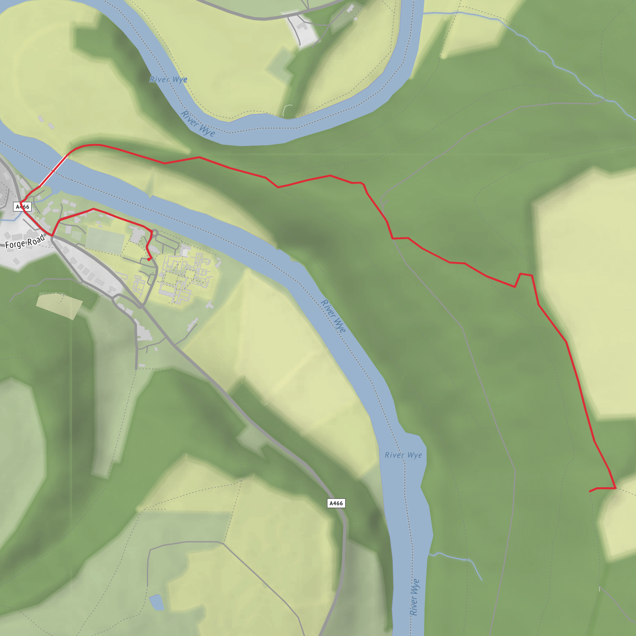 Wireworks Bridge, River Wye and Devil's Pulpit mobile static map