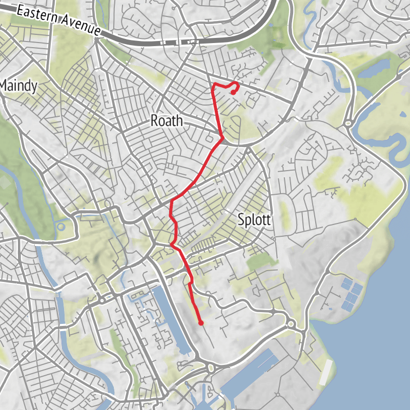 A map preview of the recording Cardiff Cycling.
