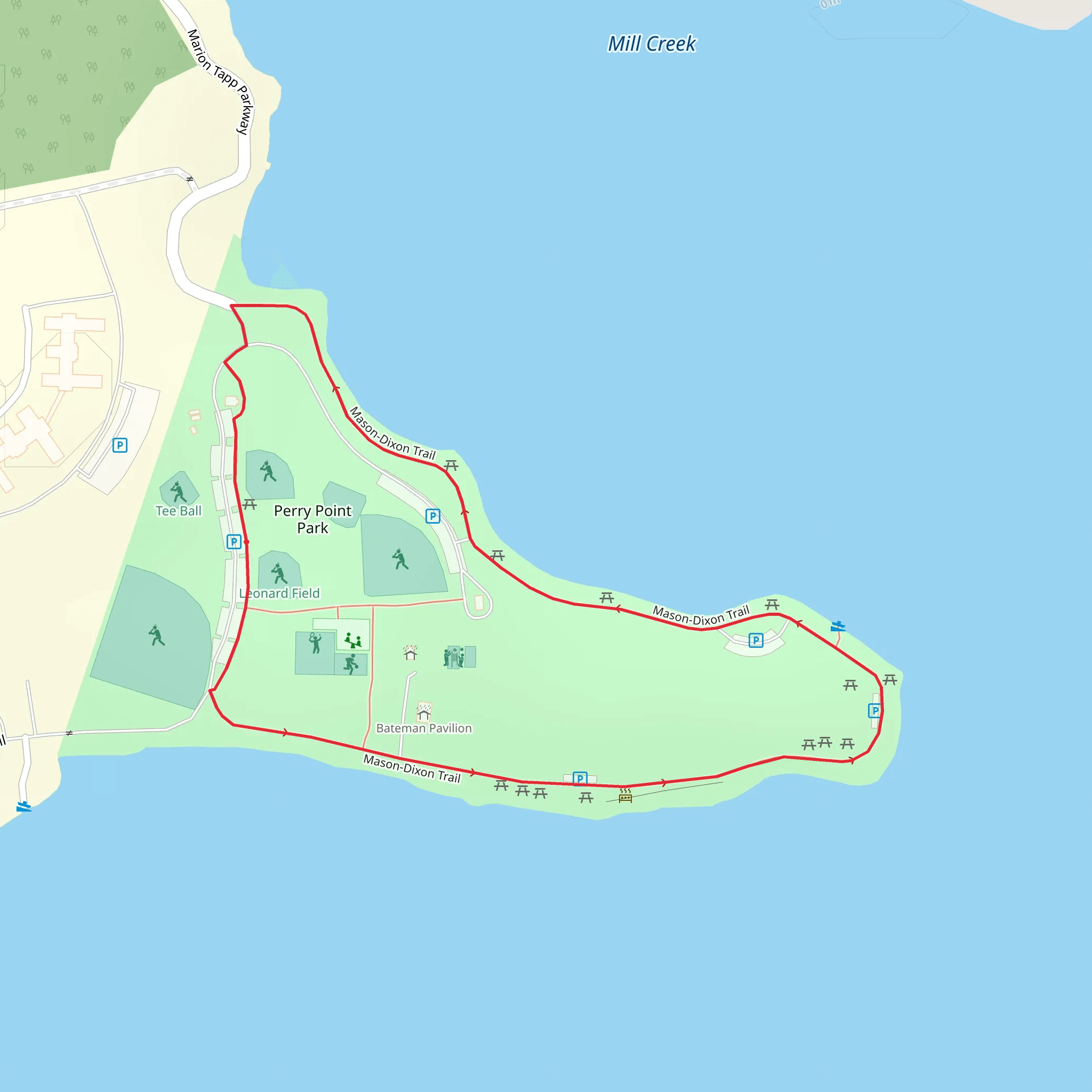 Perry Point Park Loop mobile static map