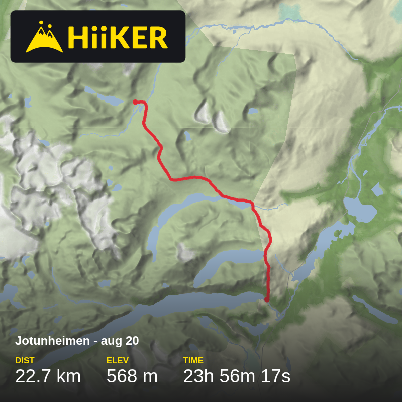 A map preview of the recording Glitterheim - Gjendesheim.
