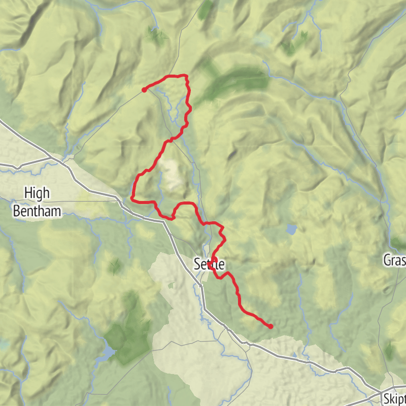 A map preview of the recording Craven Mountain Biking.