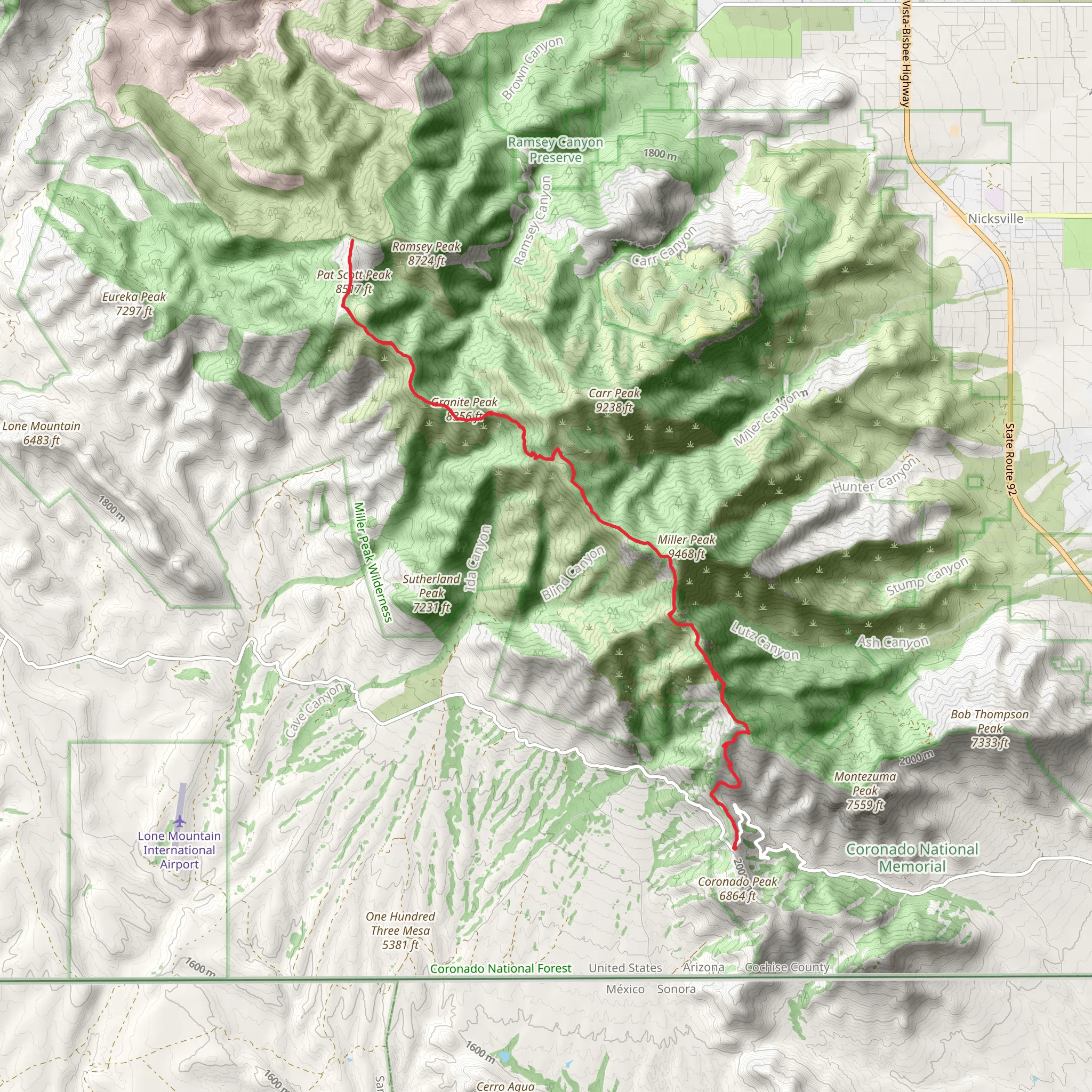 Crest Trail mobile static map