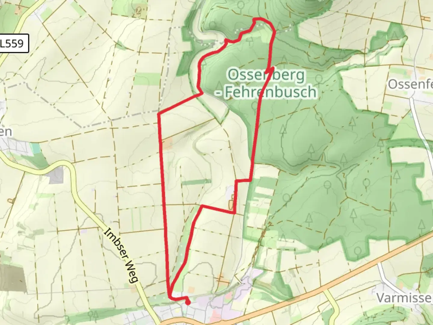 An image depicting the trail Rundwanderweg Dransfeld 7 and its surrounding area.
