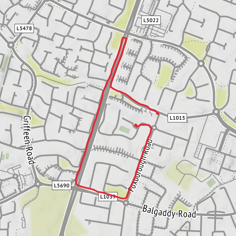 A map preview of the recording Hike from Lucan.