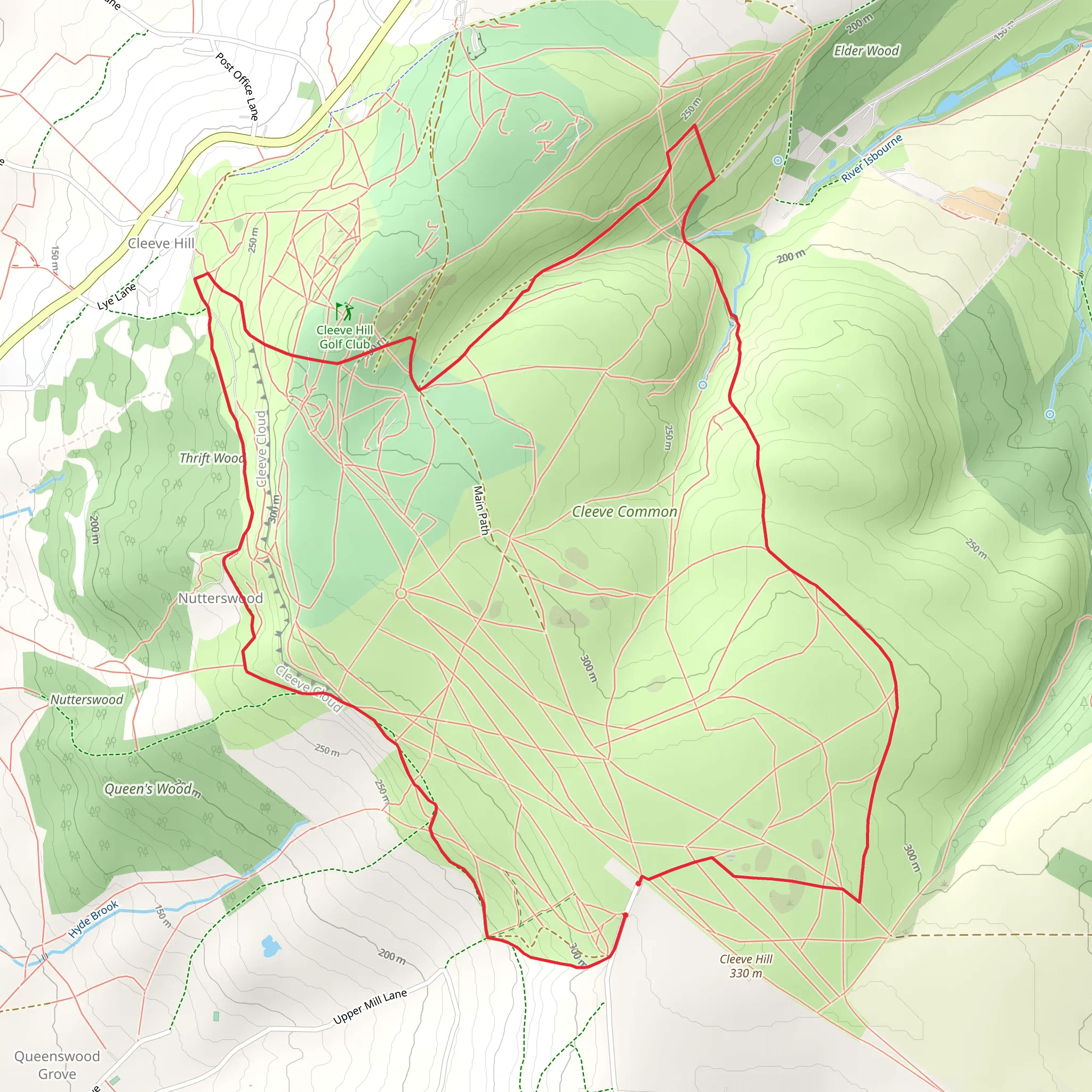 Cleeve Hill Circular mobile static map