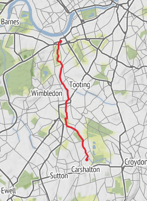 Hike on Wandle Trail mobile static map
