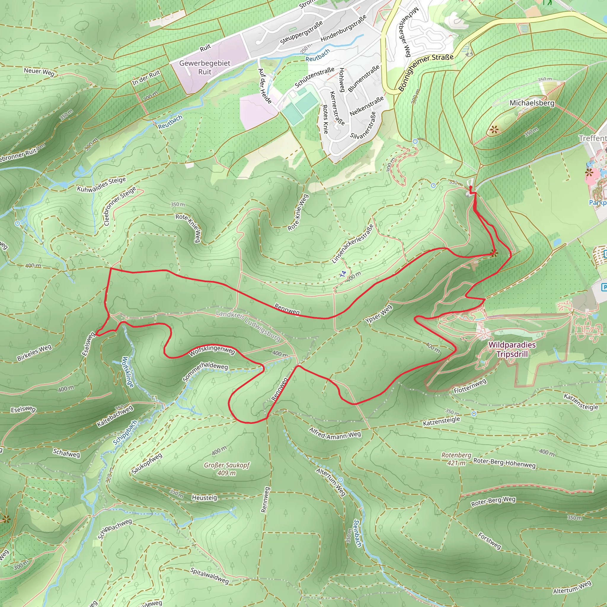 Wanderdreiklang Cleebronn and Liebenstein mobile static map