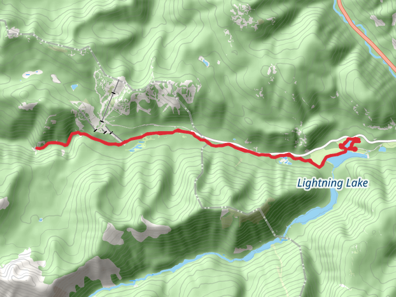 Lightning Lake Trail, South Gibson Trail and Three Falls Trail