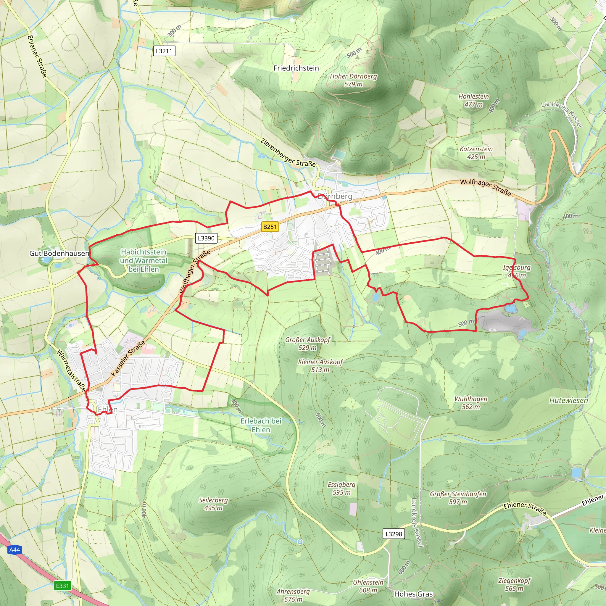 Ehlen and Dornberg Loop mobile static map