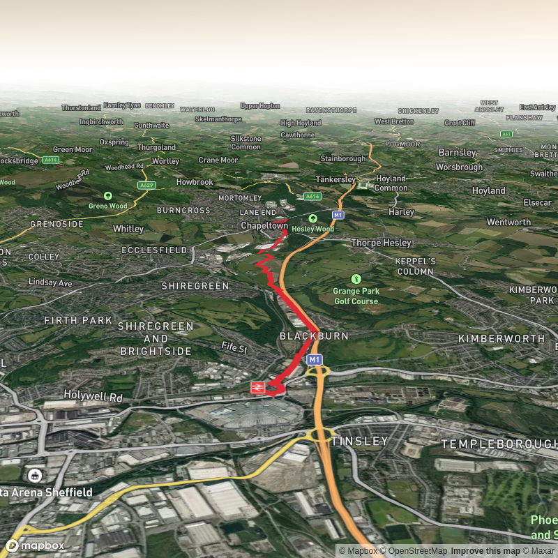 Meadowhall Interchange to Chapeltown via Trans Pennine Trail