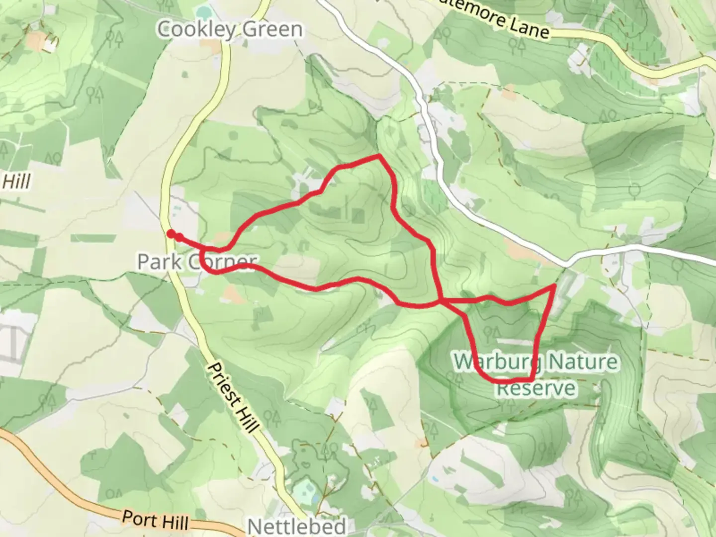 An image depicting the trail Park Corner Loop Walk and its surrounding area.